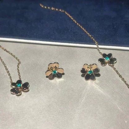 [⭐Hinora Jewelry]FRIVOLE  FLOWER MALACHITE EARRINGS