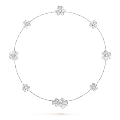 [⭐Hinora Jewelry]FRIVOLE SILVER 9 FLOWERS NECKLACE