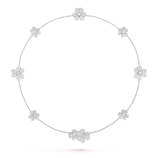 [⭐Hinora Jewelry]FRIVOLE SILVER 9 FLOWERS NECKLACE