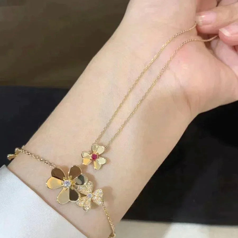 [⭐Hinora Jewelry]FRIVOLE GOLD FLOWER NECKLACE