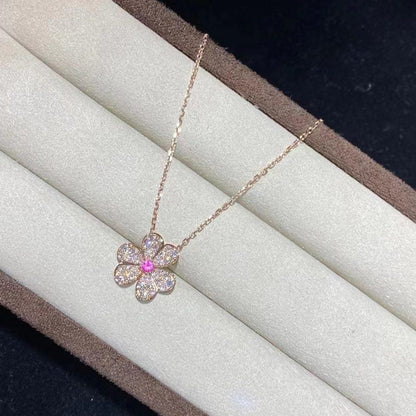 [⭐Hinora Jewelry]FRIVOLE ROSE GOLD FLOWER DIAMOND NECKLACE