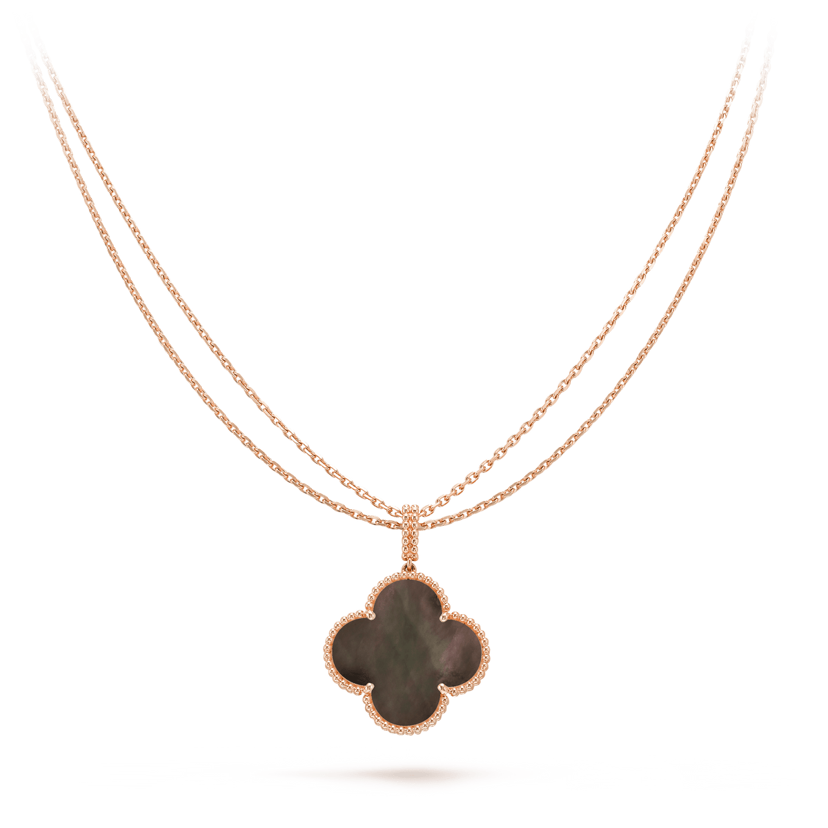 [⭐Hinora Jewelry]CLOVER 25MM GOLD DARK MOP BIG CLOVER NECKLACE