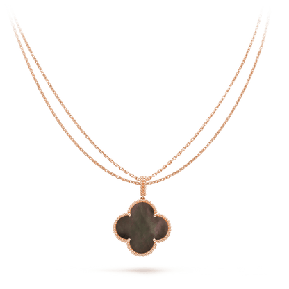 [⭐Hinora Jewelry]CLOVER 25MM GOLD DARK MOP BIG CLOVER NECKLACE