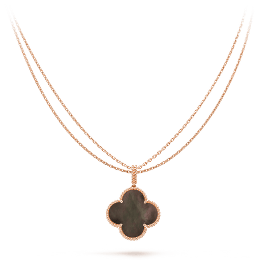 [⭐Hinora Jewelry]CLOVER 25MM GOLD DARK MOP BIG CLOVER NECKLACE