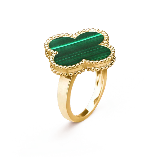 [⭐Hinora Jewelry]CLOVER MALACHITE RING