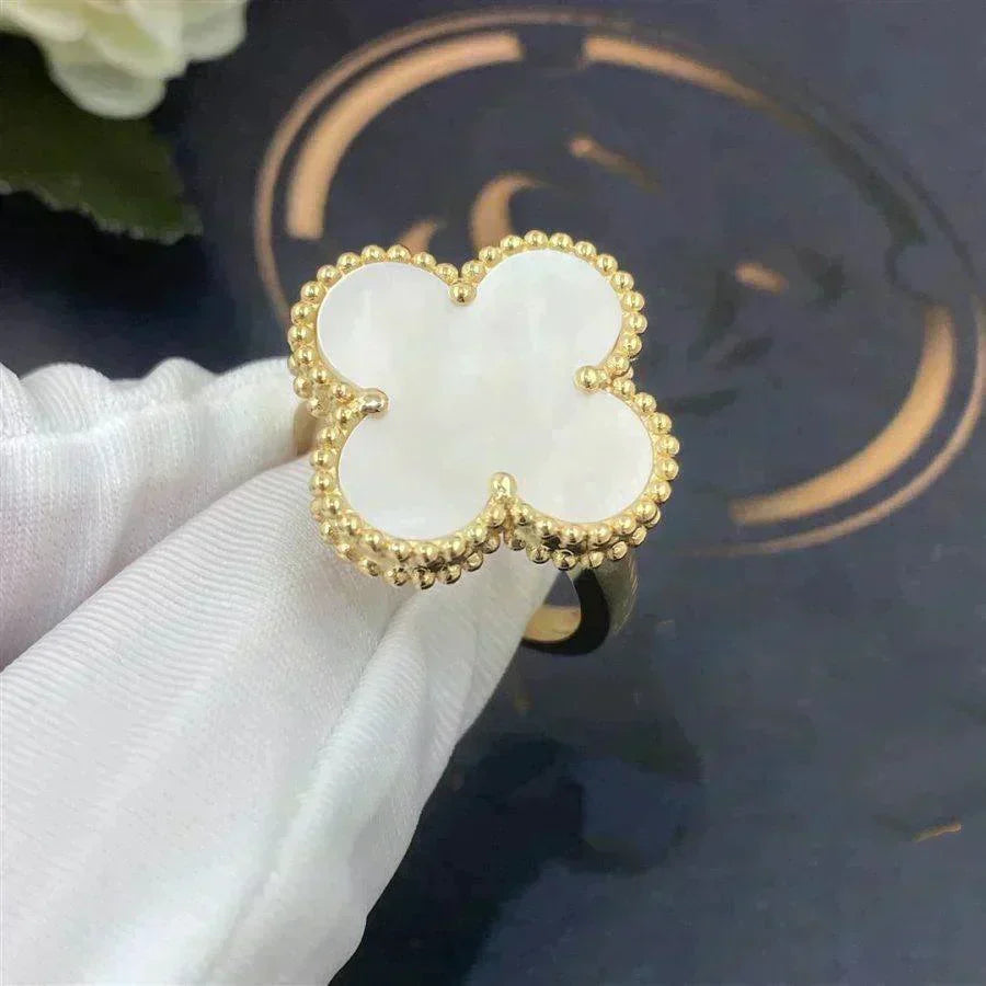 [⭐Hinora Jewelry]CLOVER WHITE MOP RING