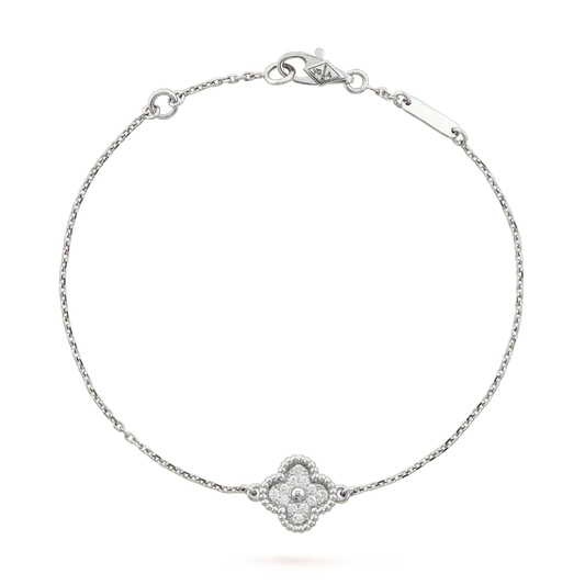 [⭐Hinora Jewelry]CLOVER  SINGLE FLOWER BRACELET SILVER