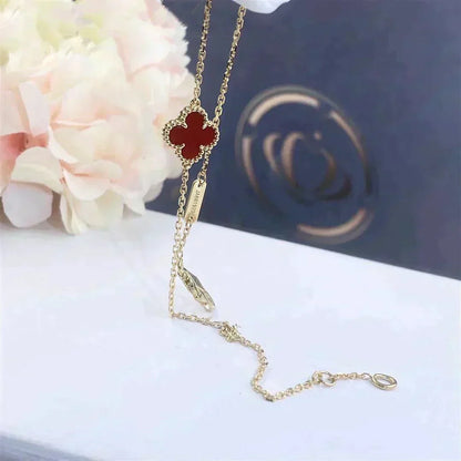 [⭐Hinora Jewelry]CLOVER  CARNELIAN SINGLE FLOWER BRACELET