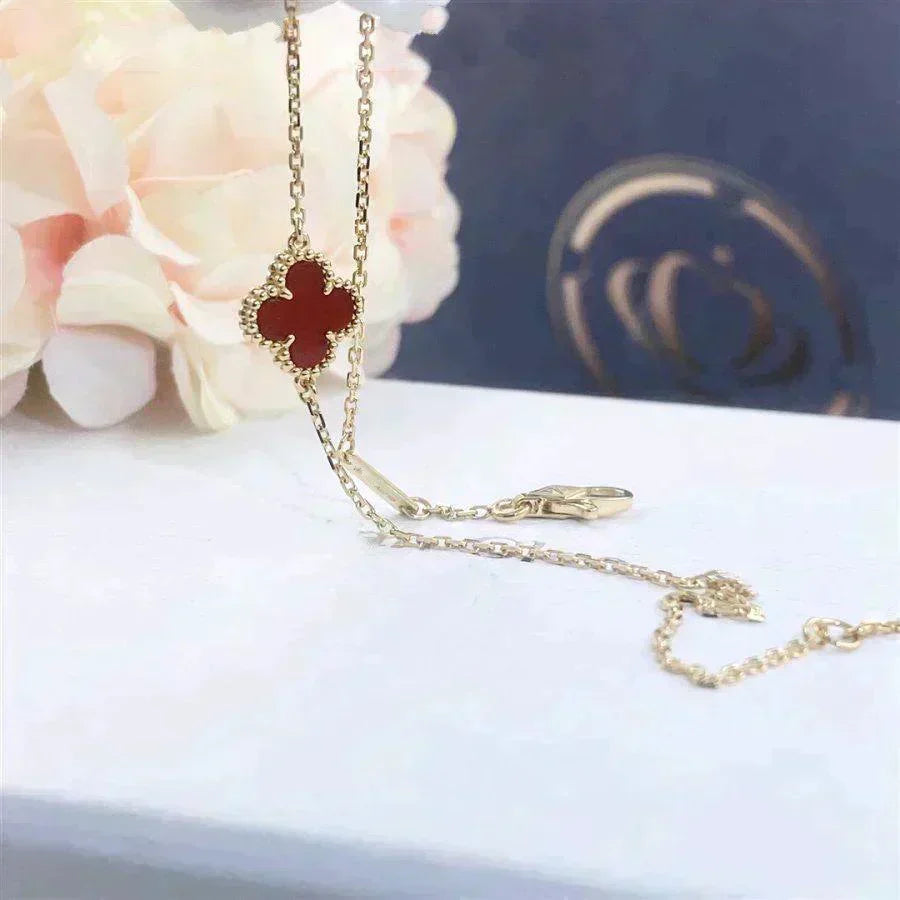 [⭐Hinora Jewelry]CLOVER  CARNELIAN SINGLE FLOWER BRACELET