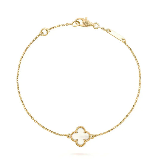 [⭐Hinora Jewelry]CLOVER WHITE MOP SINGLE FLOWER BRACELET