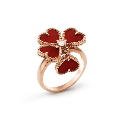 [⭐Hinora Jewelry]SWEET CLOVER CARNELIAN RING