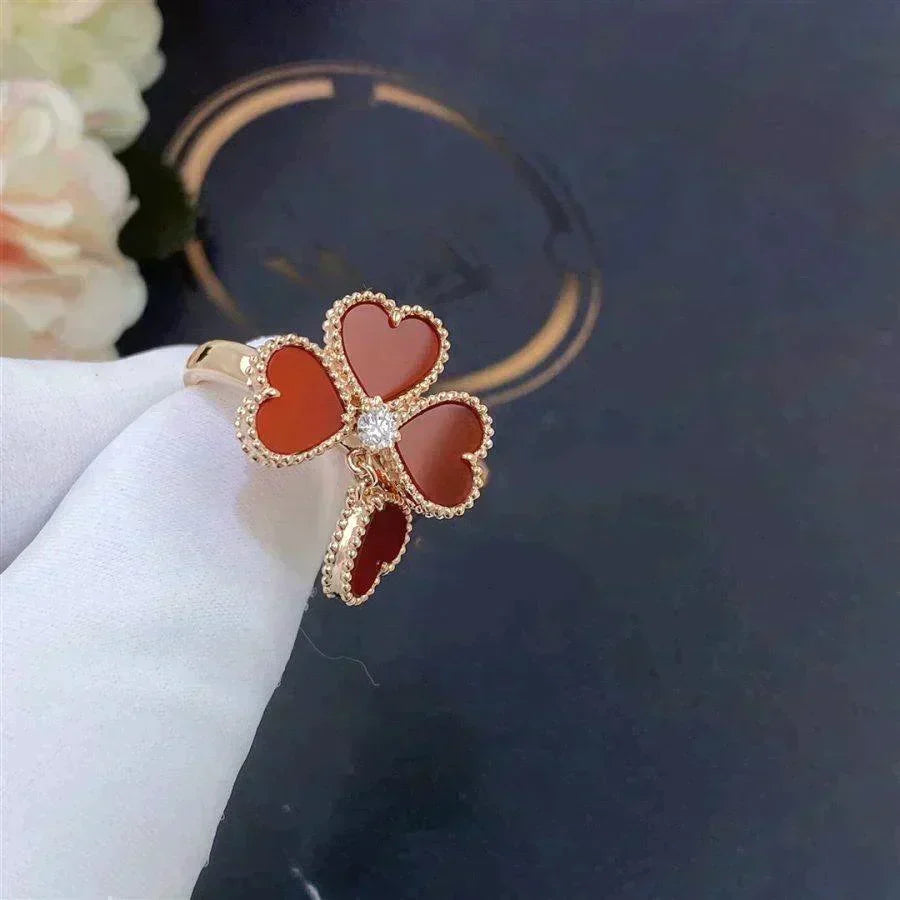 [⭐Hinora Jewelry]SWEET CLOVER CARNELIAN RING