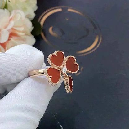 [⭐Hinora Jewelry]SWEET CLOVER CARNELIAN RING
