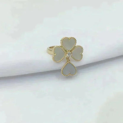 [⭐Hinora Jewelry]SWEET CLOVER WHITE MOP RING