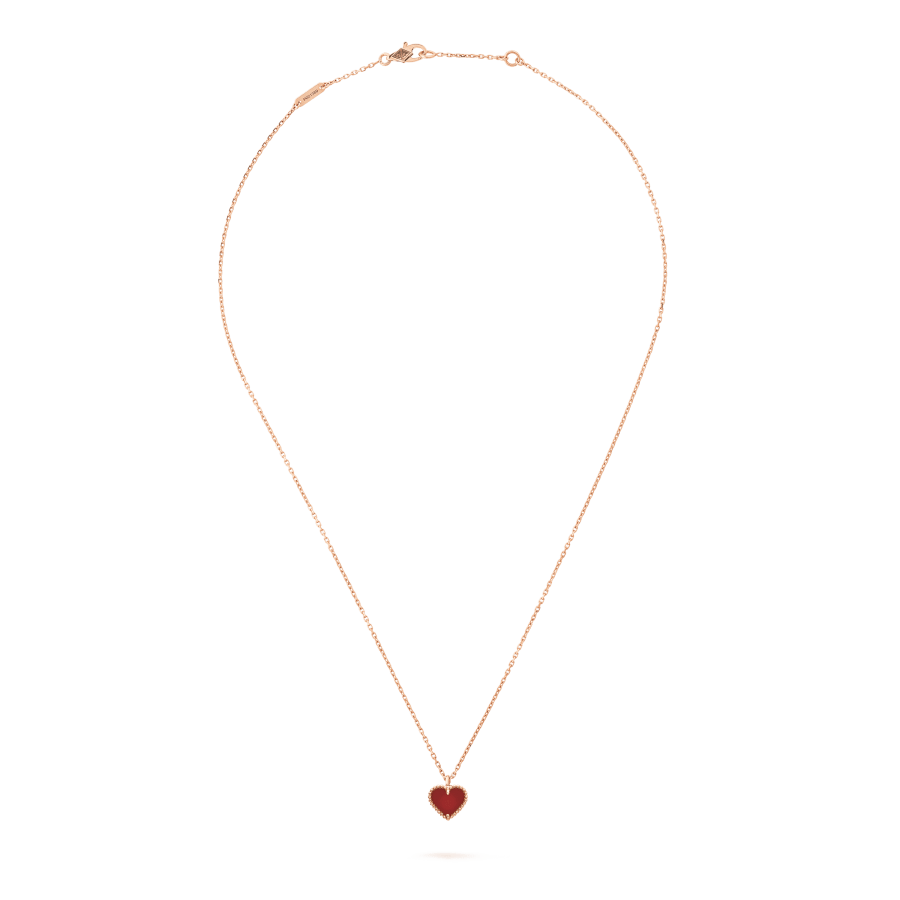 [⭐Hinora Jewelry]SWEET CLOVER CARNELIAN HEART NECKLACE