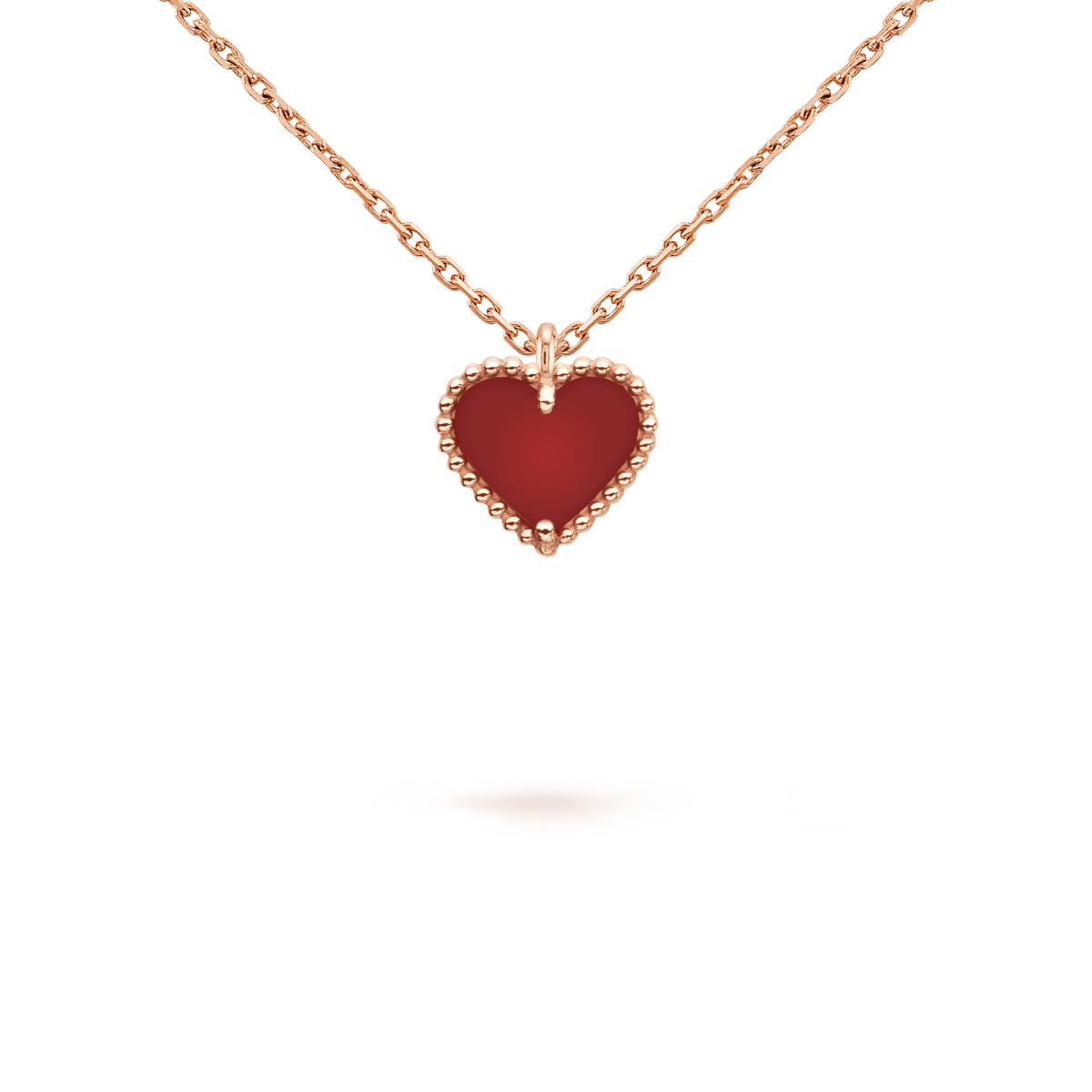 [⭐Hinora Jewelry]SWEET CLOVER CARNELIAN HEART NECKLACE