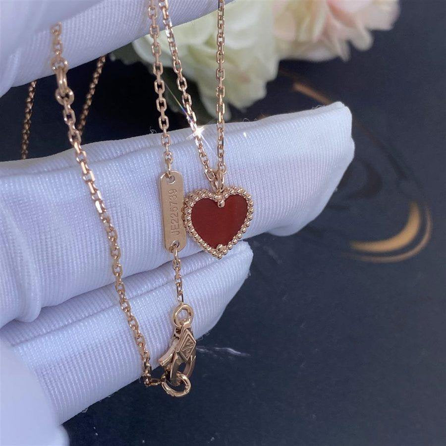 [⭐Hinora Jewelry]SWEET CLOVER CARNELIAN HEART NECKLACE