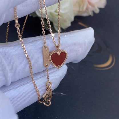 [⭐Hinora Jewelry]SWEET CLOVER CARNELIAN HEART NECKLACE