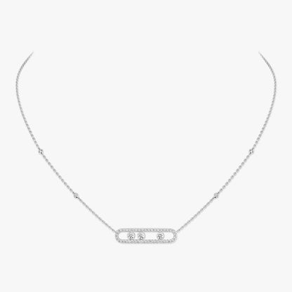 [⭐Hinora Jewelry] Move Pave_ Rose Gold Diamond Necklace