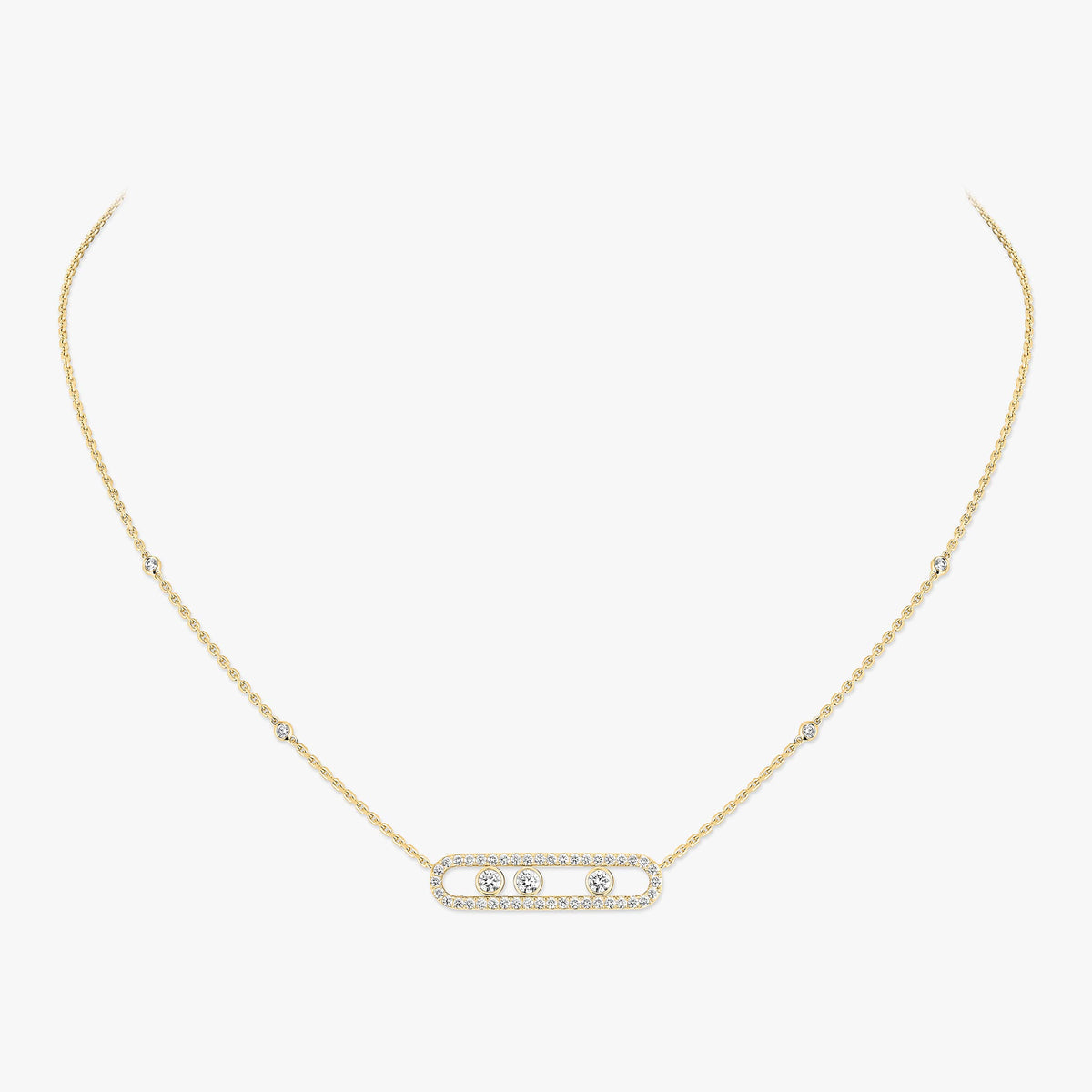 [⭐Hinora Jewelry] Move Pave_ Rose Gold Diamond Necklace