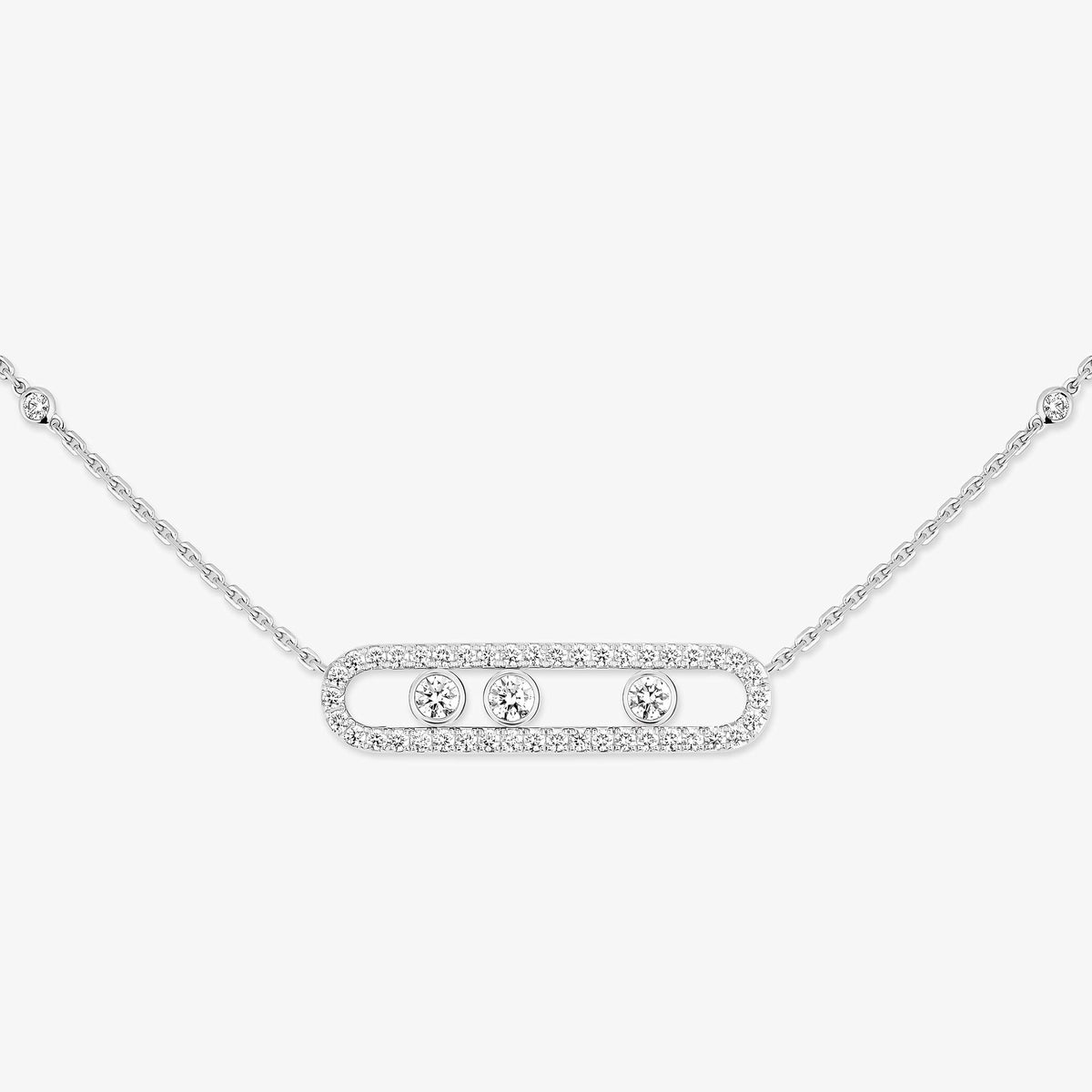 [⭐Hinora Jewelry] Move Pave_ Rose Gold Diamond Necklace