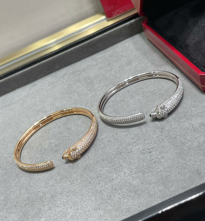 [⭐Hinora Jewelry]PANTHERE FULL DIAMOND OPEN BRACELET