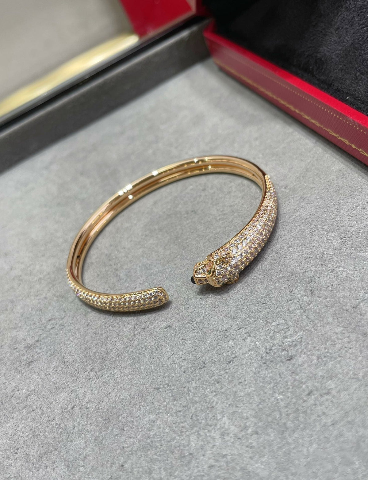 [⭐Hinora Jewelry]PANTHERE FULL DIAMOND OPEN BRACELET