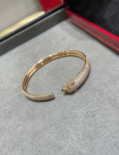 [⭐Hinora Jewelry]PANTHERE FULL DIAMOND OPEN BRACELET