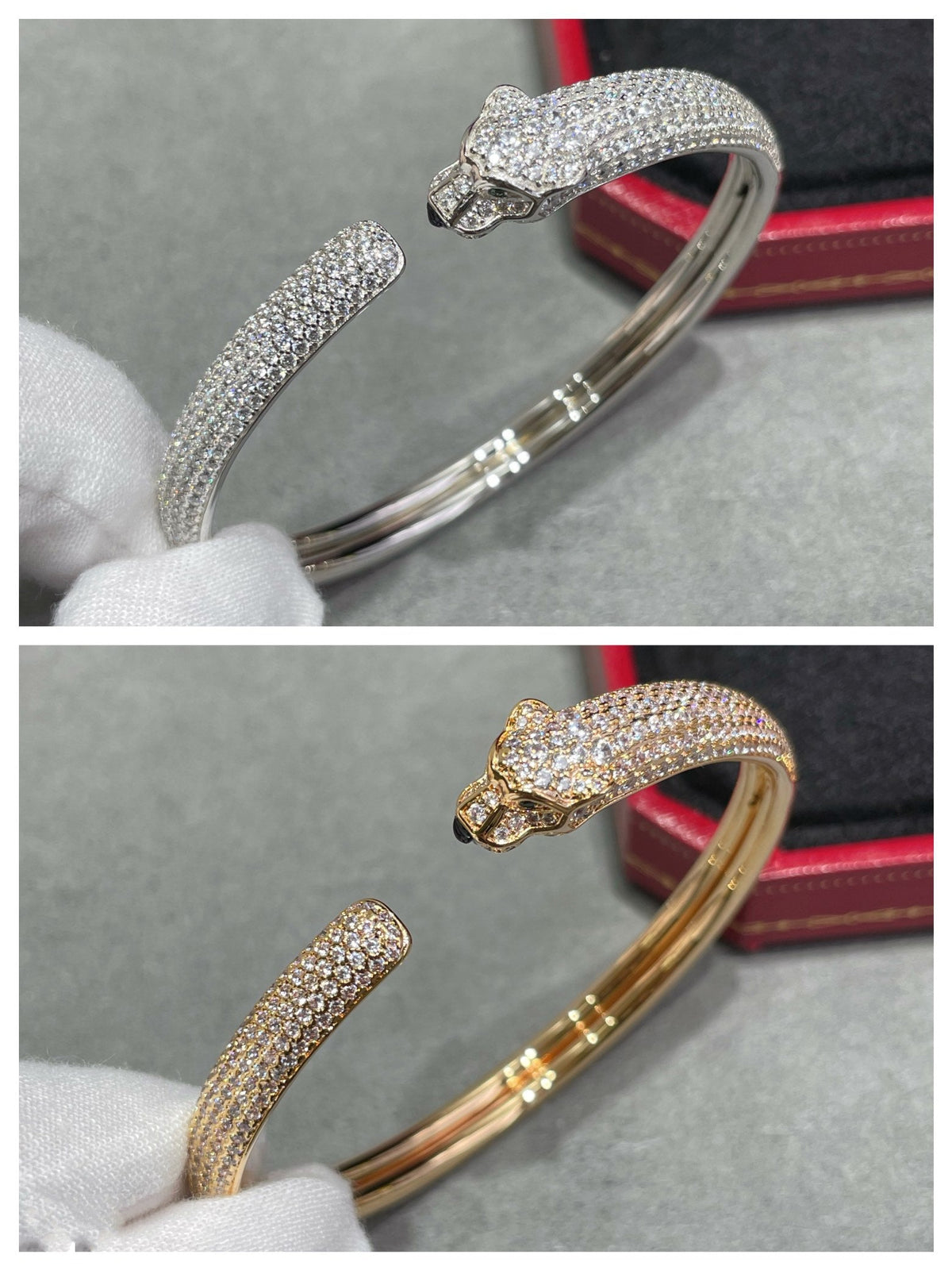 [⭐Hinora Jewelry]PANTHERE FULL DIAMOND OPEN BRACELET