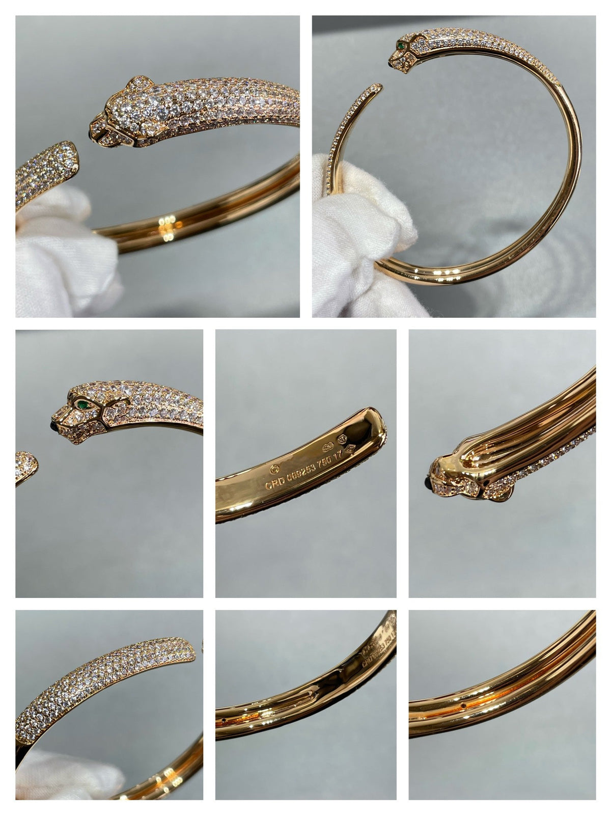 [⭐Hinora Jewelry]PANTHERE FULL DIAMOND OPEN BRACELET
