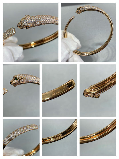 [⭐Hinora Jewelry]PANTHERE FULL DIAMOND OPEN BRACELET