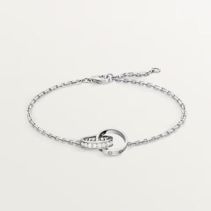 [⭐Hinora Jewelry]LOVE DOUBLE RING HALF DIAMOND BRACELET