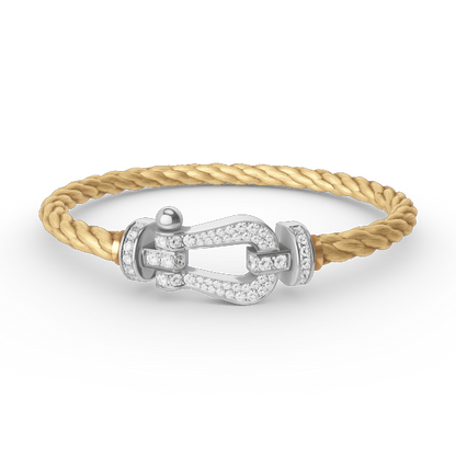 [⭐Hinora Jewelry]FORCE LARGE HORSESHOE FULL DIAMOND BRACELET SILVER