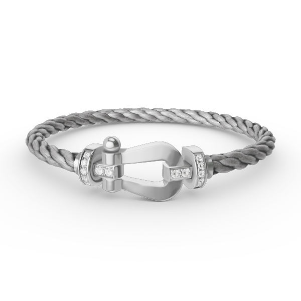 [⭐Hinora Jewelry]FORCE LARGE HORSESHOE HALF DIAMOND BRACELET SILVER
