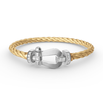 [⭐Hinora Jewelry]FORCE LARGE HORSESHOE HALF DIAMOND BRACELET SILVER
