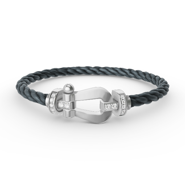 [⭐Hinora Jewelry]FORCE LARGE HORSESHOE HALF DIAMOND BRACELET SILVER