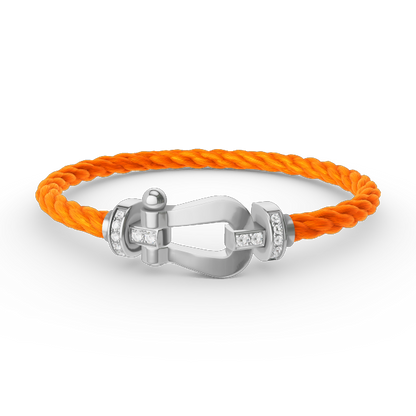 [⭐Hinora Jewelry]FORCE LARGE HORSESHOE HALF DIAMOND BRACELET SILVER
