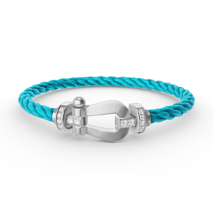 [⭐Hinora Jewelry]FORCE LARGE HORSESHOE HALF DIAMOND BRACELET SILVER