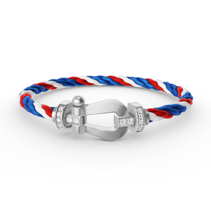 [⭐Hinora Jewelry]FORCE LARGE HORSESHOE HALF DIAMOND BRACELET SILVER