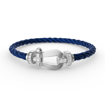 [⭐Hinora Jewelry]FORCE LARGE HORSESHOE HALF DIAMOND BRACELET SILVER