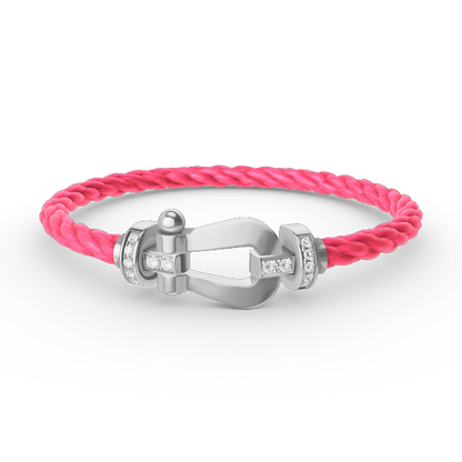 [⭐Hinora Jewelry]FORCE LARGE HORSESHOE HALF DIAMOND BRACELET SILVER