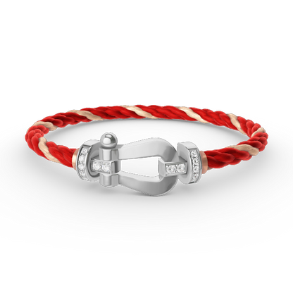 [⭐Hinora Jewelry]FORCE LARGE HORSESHOE HALF DIAMOND BRACELET SILVER