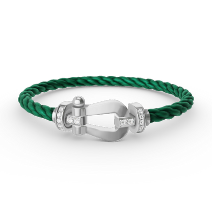 [⭐Hinora Jewelry]FORCE LARGE HORSESHOE HALF DIAMOND BRACELET SILVER