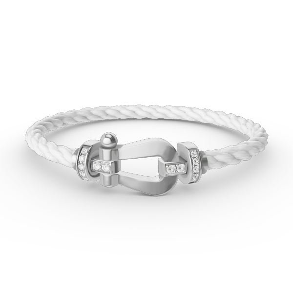 [⭐Hinora Jewelry]FORCE LARGE HORSESHOE HALF DIAMOND BRACELET SILVER
