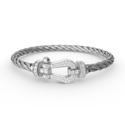 [⭐Hinora Jewelry]FORCE LARGE HORSESHOE FULL DIAMOND BRACELET SILVER