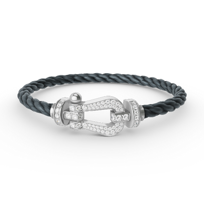 [⭐Hinora Jewelry]FORCE LARGE HORSESHOE FULL DIAMOND BRACELET SILVER