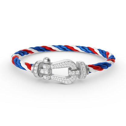 [⭐Hinora Jewelry]FORCE LARGE HORSESHOE FULL DIAMOND BRACELET SILVER
