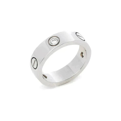 [⭐Hinora Jewelry]LOVE RING 5.5MM 3 DIAMONDS SILVER