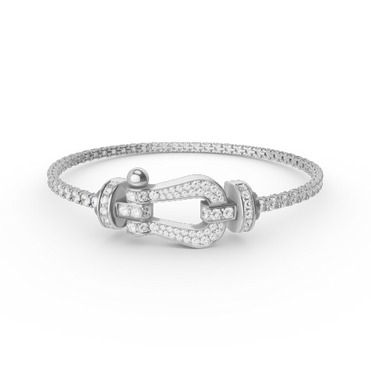 [⭐Hinora Jewelry]FORCE  LARGE HORSESHOE FULL DIAMOND TENNIS BRACELET