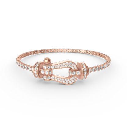 [⭐Hinora Jewelry]FORCE  LARGE HORSESHOE FULL DIAMOND TENNIS BRACELET